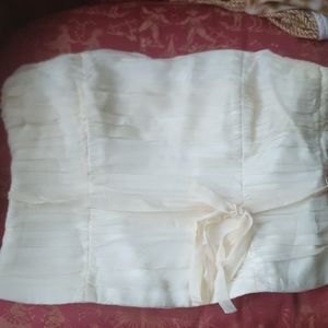 Cream silk Monsoon bustier. Size EU 44